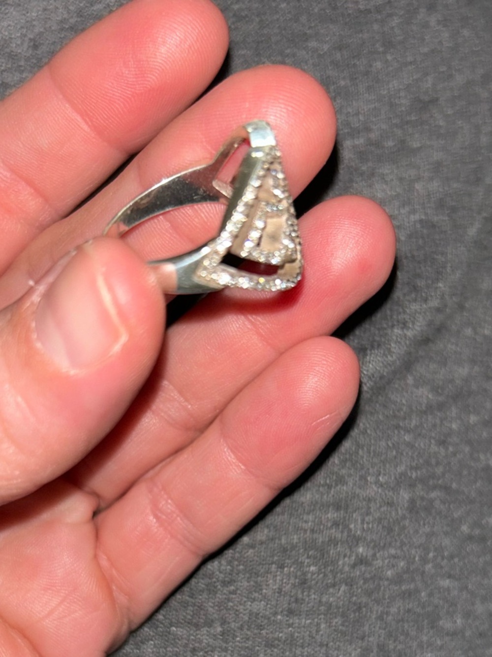 Brighton Scroll Silver Tone Rhinestone Ring Jewelry Sz 9 - Picture 4 of 7